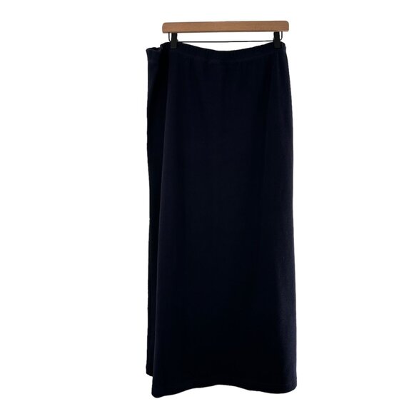 Liz Claiborne Meg Allen Women's Navy Blue Long Skirt 1X knit maxi nautical - Picture 2 of 7